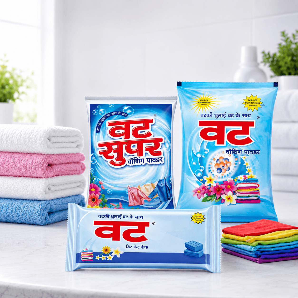 VAT washing powder, super washing powder and detergent cake